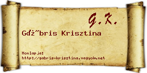 Gábris Krisztina névjegykártya